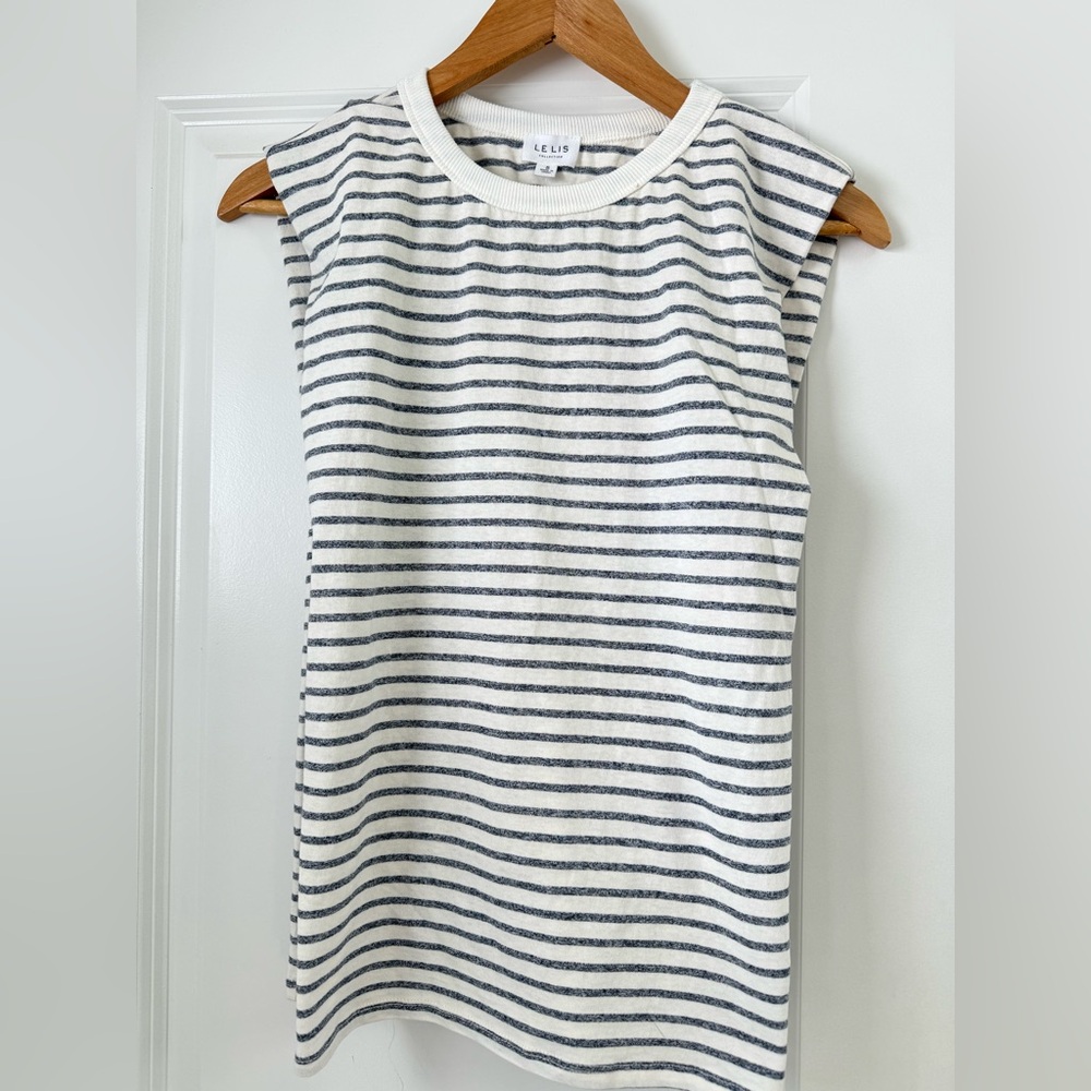 Le Lis Blue and White Striped Tank